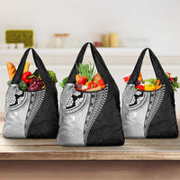 Fijian Masi Tattoos Grocery Bag with Tapa Tribal Pattern LT03 3-pack One Size White - Polynesian Pride