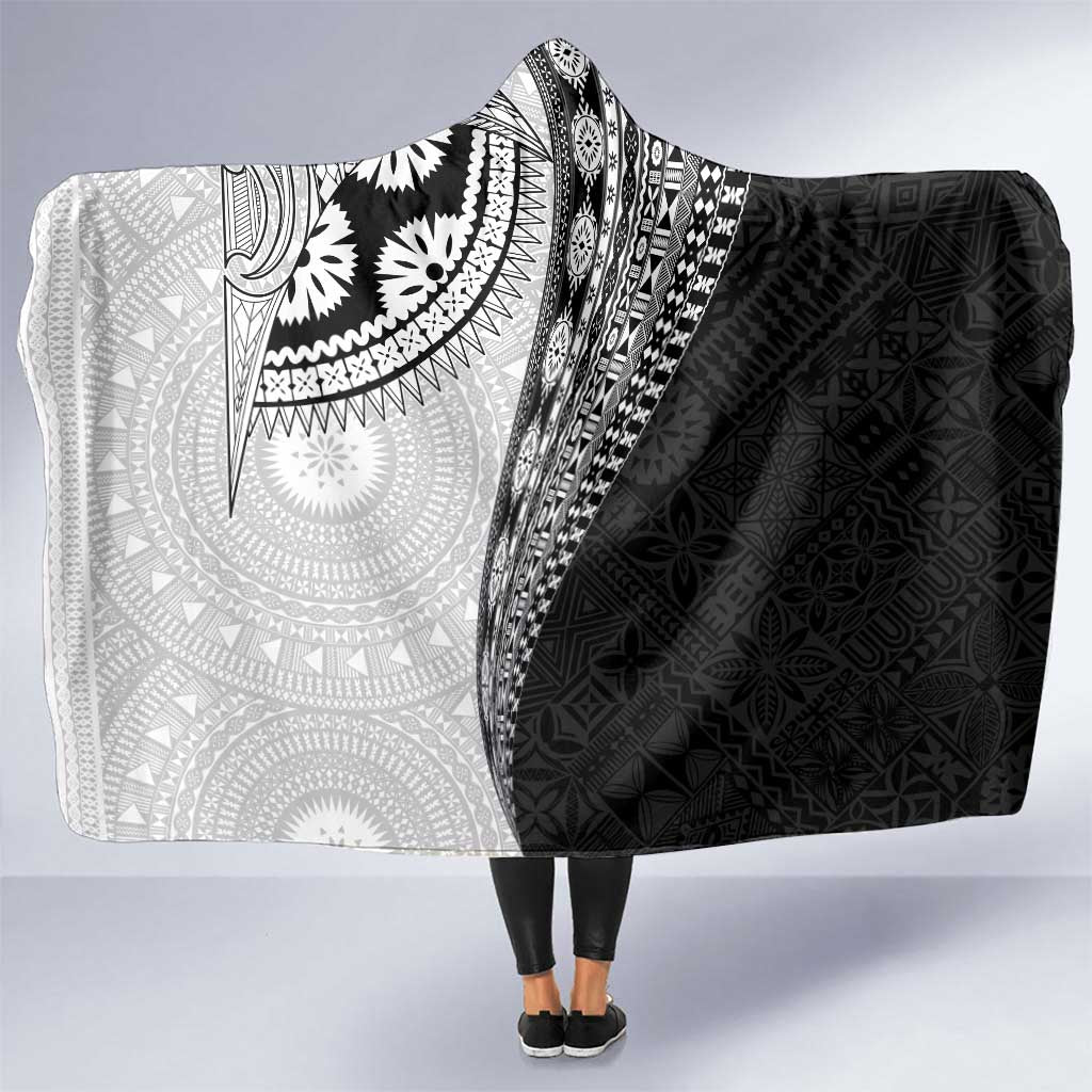 Fijian Masi Tattoos Hooded Blanket with Tapa Tribal Pattern - Polynesian Pride