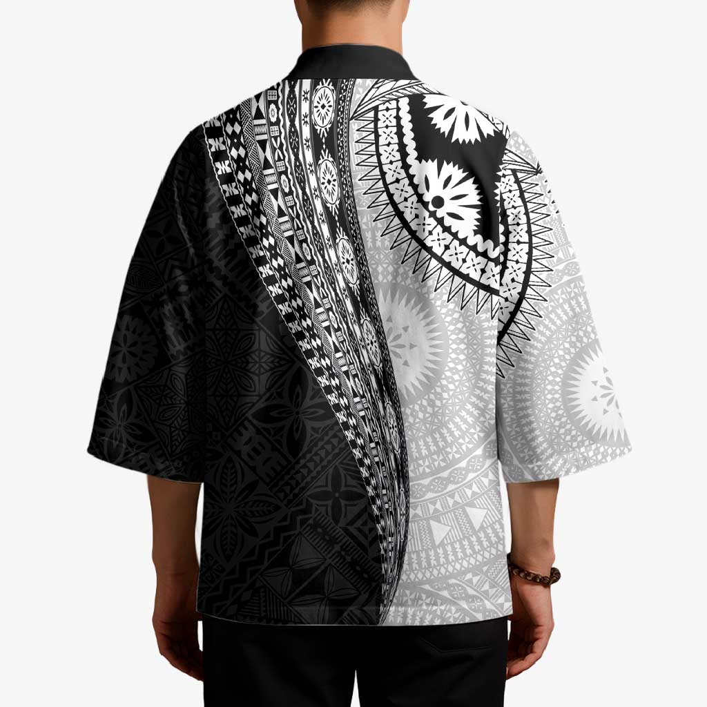 Fijian Masi Tattoos Kimono with Tapa Tribal Pattern - Polynesian Pride