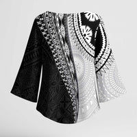 Fijian Masi Tattoos Kimono Sleeve Blouse with Tapa Tribal Pattern - Polynesian Pride