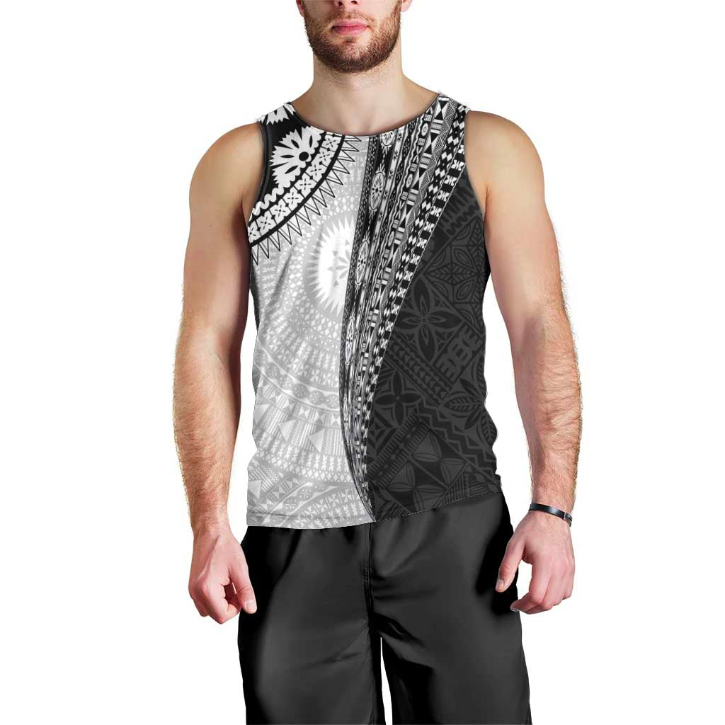 Fijian Masi Tattoos Men Tank Top with Tapa Tribal Pattern - Polynesian Pride