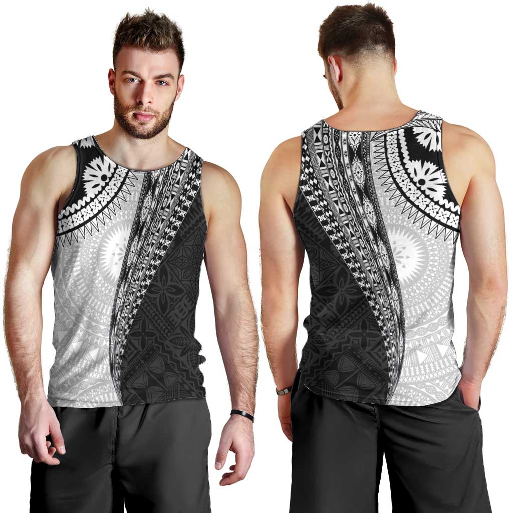 Fijian Masi Tattoos Men Tank Top with Tapa Tribal Pattern - Polynesian Pride