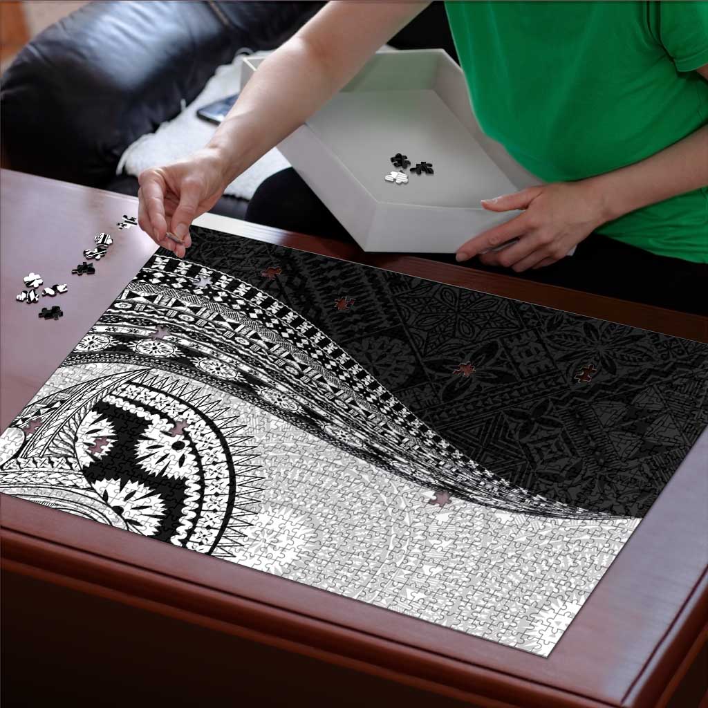 Fijian Masi Tattoos Puzzle with Tapa Tribal Pattern - Polynesian Pride