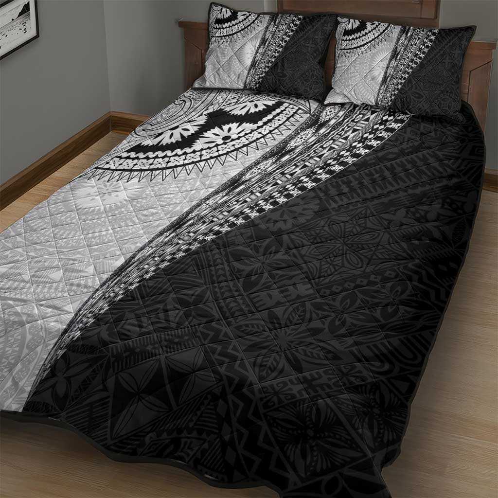 Fijian Masi Tattoos Quilt Bed Set with Tapa Tribal Pattern - Polynesian Pride