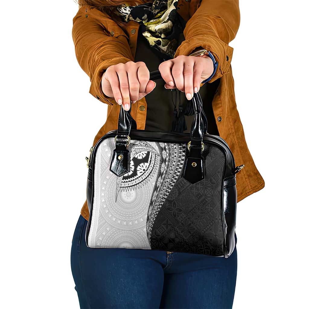 Fijian Masi Tattoos Shoulder Handbag with Tapa Tribal Pattern - Polynesian Pride