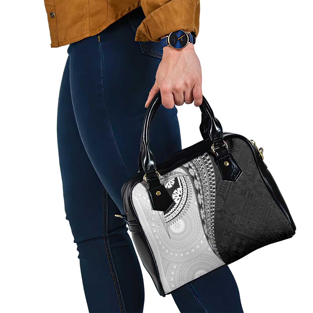 Fijian Masi Tattoos Shoulder Handbag with Tapa Tribal Pattern - Polynesian Pride