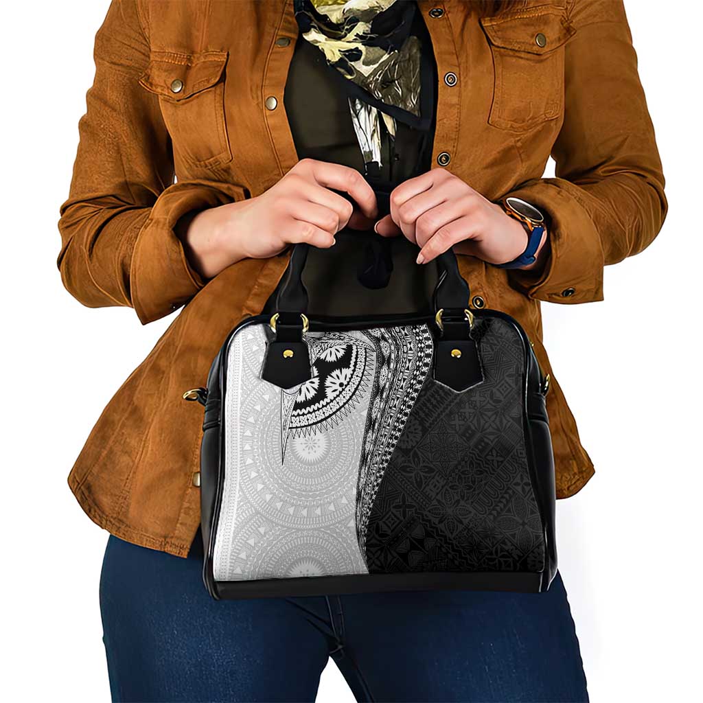 Fijian Masi Tattoos Shoulder Handbag with Tapa Tribal Pattern - Polynesian Pride