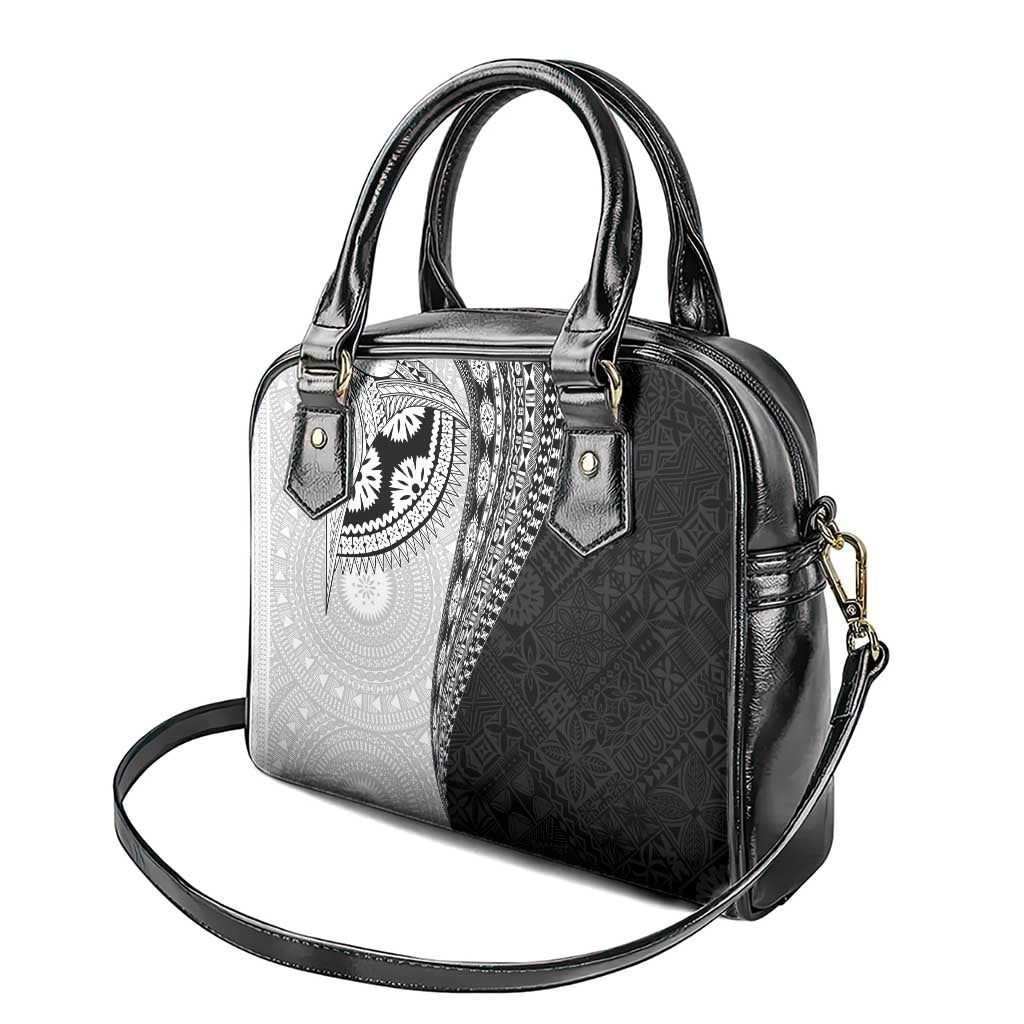 Fijian Masi Tattoos Shoulder Handbag with Tapa Tribal Pattern - Polynesian Pride