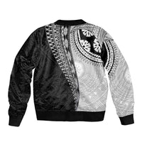 Fijian Masi Tattoos Sleeve Zip Bomber Jacket with Tapa Tribal Pattern - Polynesian Pride