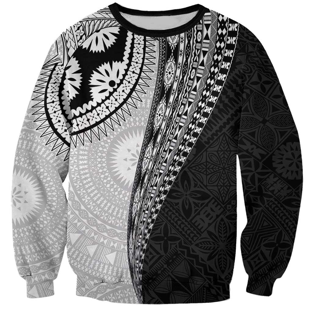 Fijian Masi Tattoos Sweatshirt with Tapa Tribal Pattern - Polynesian Pride