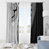 Fijian Masi Tattoos Window Curtain with Tapa Tribal Pattern - Polynesian Pride