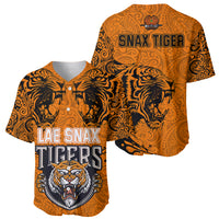 PNG Lae Snax Tigers Rugby Baseball Jersey The Tigers Head and PNG Bird Polynesian Tattoo LT03 - Polynesian Pride