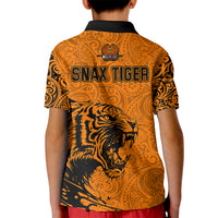 PNG Lae Snax Tigers Rugby Kid Polo Shirt The Tigers Head and PNG Bird Polynesian Tattoo LT03 - Polynesian Pride