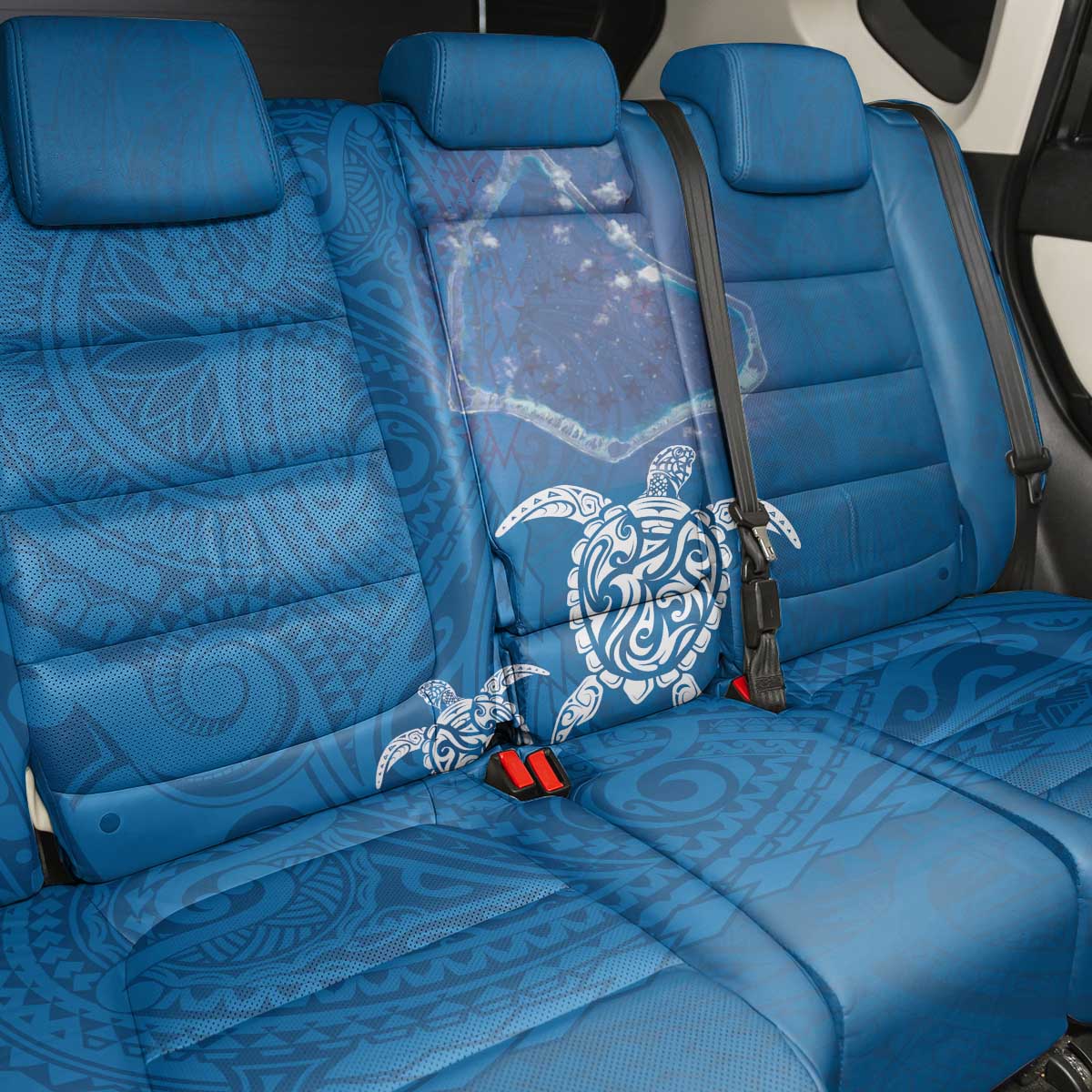 Cook Islands Manihiki Atoll Back Car Seat Cover Maori Turtle and Polynesian Pattern LT03 - Polynesian Pride