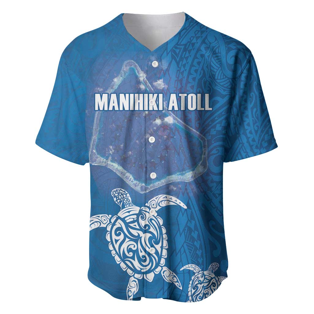 Cook Islands Manihiki Atoll Baseball Jersey Maori Turtle and Polynesian Pattern