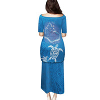 Cook Islands Manihiki Atoll Family Matching Puletasi and Hawaiian Shirt Maori Turtle and Polynesian Pattern LT03 - Polynesian Pride