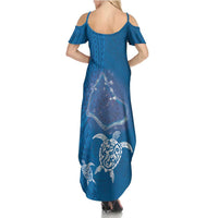 Cook Islands Manihiki Atoll Family Matching Summer Maxi Dress and Hawaiian Shirt Maori Turtle and Polynesian Pattern LT03 - Polynesian Pride