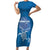 Cook Islands Manihiki Atoll Short Sleeve Bodycon Dress Maori Turtle and Polynesian Pattern