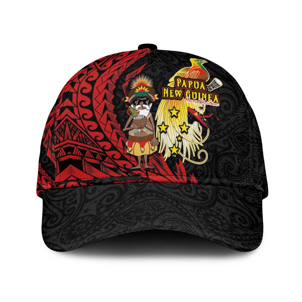 Papua New Guinea Christmas Classic Cap Funny Melanesian Santa with Bird-of-paradise Tribal Style - Polynesian Pride