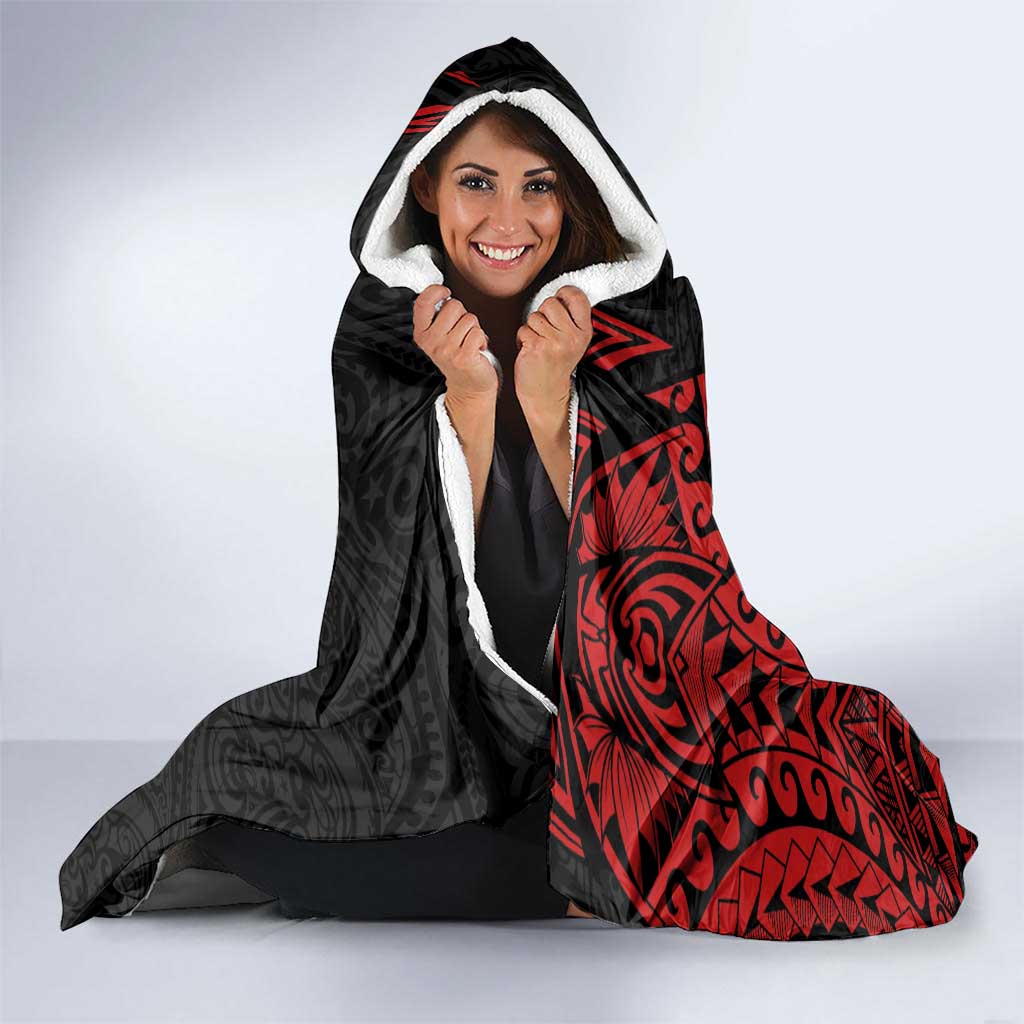 Papua New Guinea Christmas Hooded Blanket Funny Melanesian Santa with Bird-of-paradise Tribal Style - Polynesian Pride