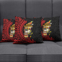 Papua New Guinea Christmas Pillow Cover Funny Melanesian Santa with Bird-of-paradise Tribal Style LT03 - Polynesian Pride