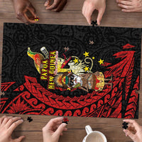Papua New Guinea Christmas Puzzle Funny Melanesian Santa with Bird-of-paradise Tribal Style - Polynesian Pride