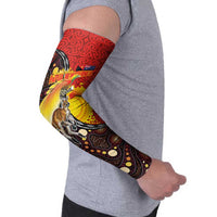 Australia and Papua New Guinea Together Arm Sleeves Bird-of-paradise and Kangaroo with Oro Tapa and Aboriginal Art Motifs - Polynesian Pride