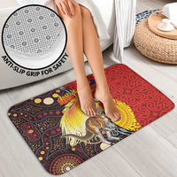 Australia and Papua New Guinea Together Bathroom Set Bird-of-paradise and Kangaroo with Oro Tapa and Aboriginal Art Motifs - Polynesian Pride