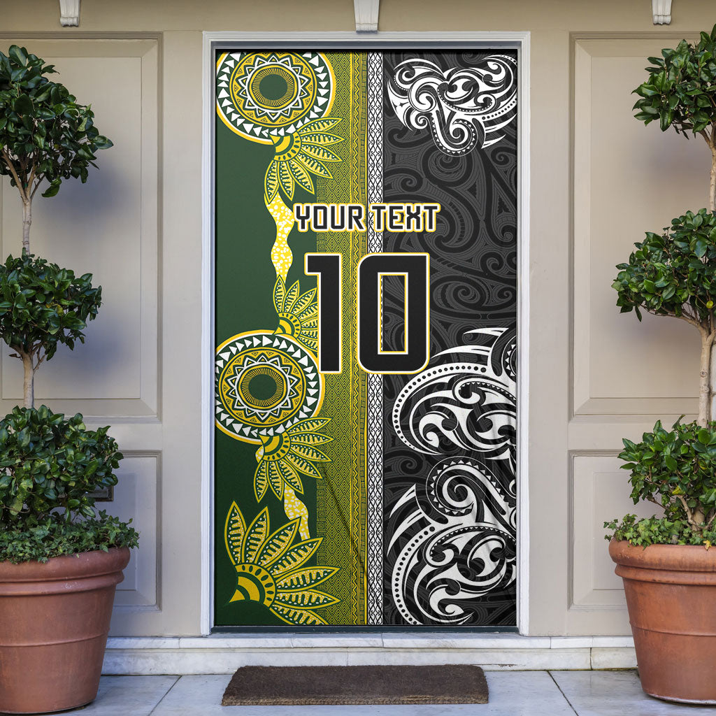 Custom Rugby New Zealand and South Africa Door Cover Greatest Rivalry Silver Fern and Antelope