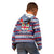 Fiji Christmas Kid Hoodie Fijian Santa and Coat of Arms Mix Tapa Pattern Striped Style LT03 - Polynesian Pride