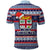 Fiji Christmas Polo Shirt Fijian Santa and Coat of Arms Mix Tapa Pattern Striped Style LT03 - Polynesian Pride
