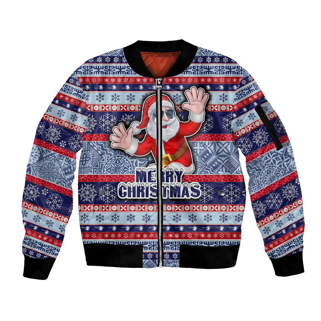 fiji-christmas-sleeve-zip-bomber-jacket-fijian-santa-and-coat-of-arms-mix-tapa-pattern-striped-style