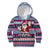 Custom Fiji Christmas Kid Hoodie Fijian Santa and Coat of Arms Mix Tapa Pattern Striped Style LT03 Blue - Polynesian Pride