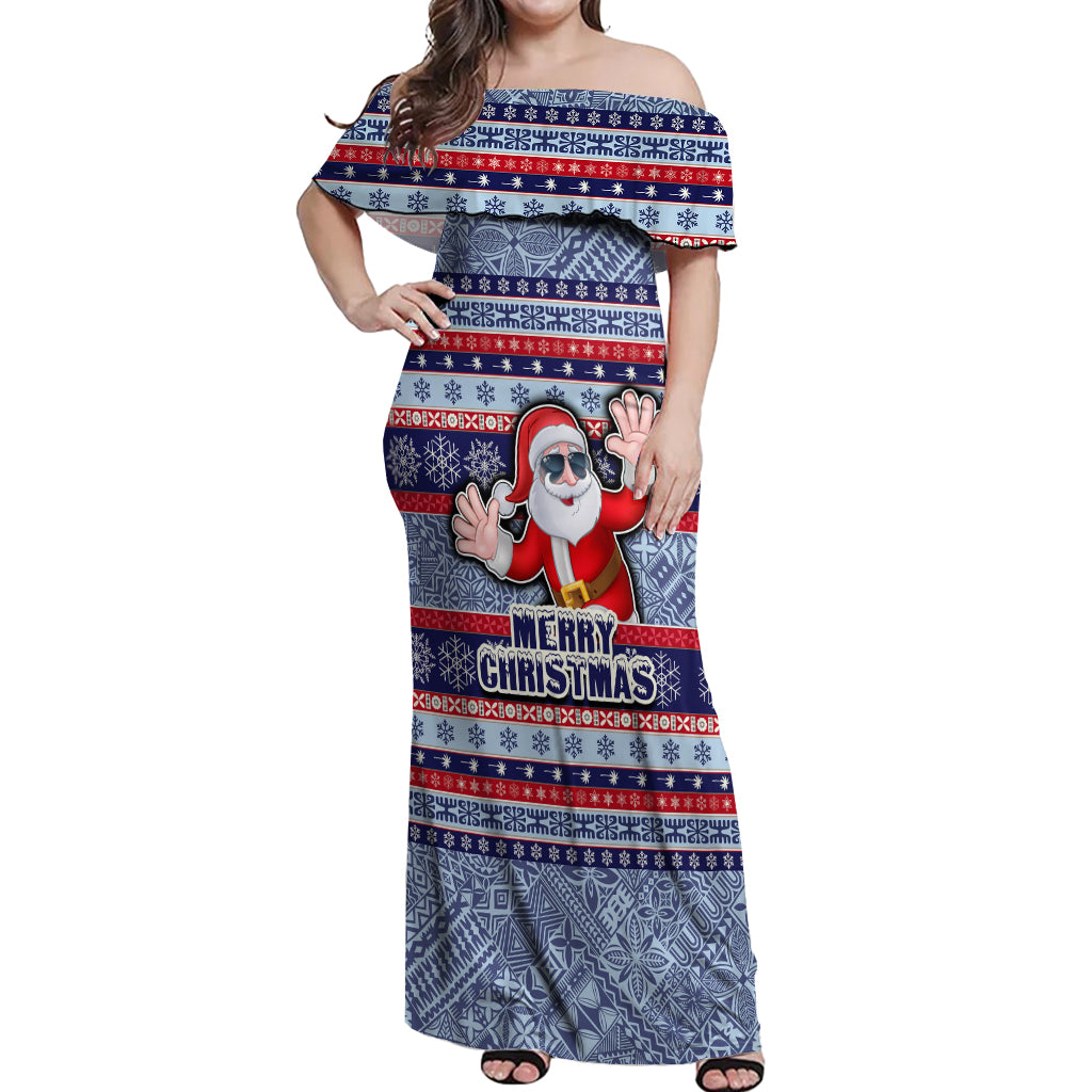 custom-fiji-christmas-off-shoulder-maxi-dress-fijian-santa-and-coat-of-arms-mix-tapa-pattern-striped-style