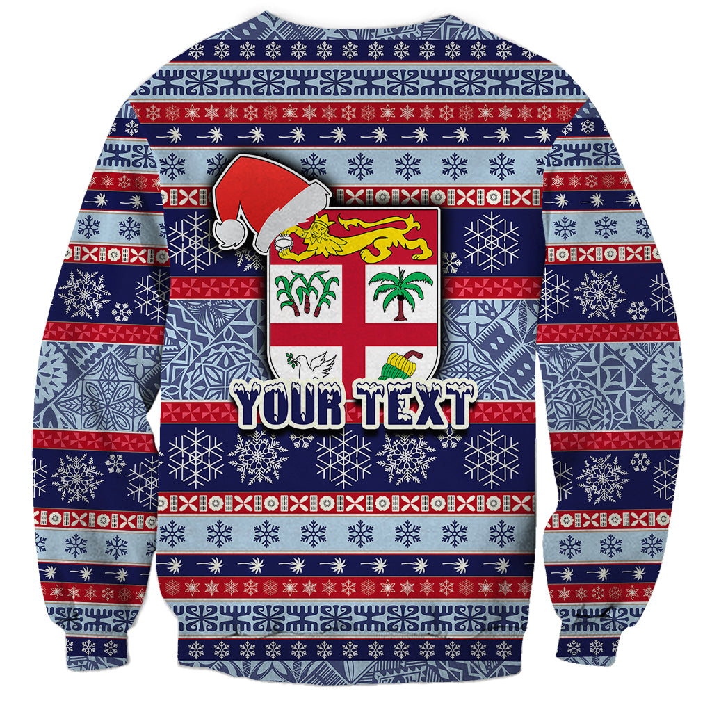 custom-fiji-christmas-sweatshirt-fijian-santa-and-coat-of-arms-mix-tapa-pattern-striped-style