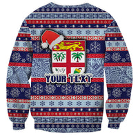 custom-fiji-christmas-sweatshirt-fijian-santa-and-coat-of-arms-mix-tapa-pattern-striped-style