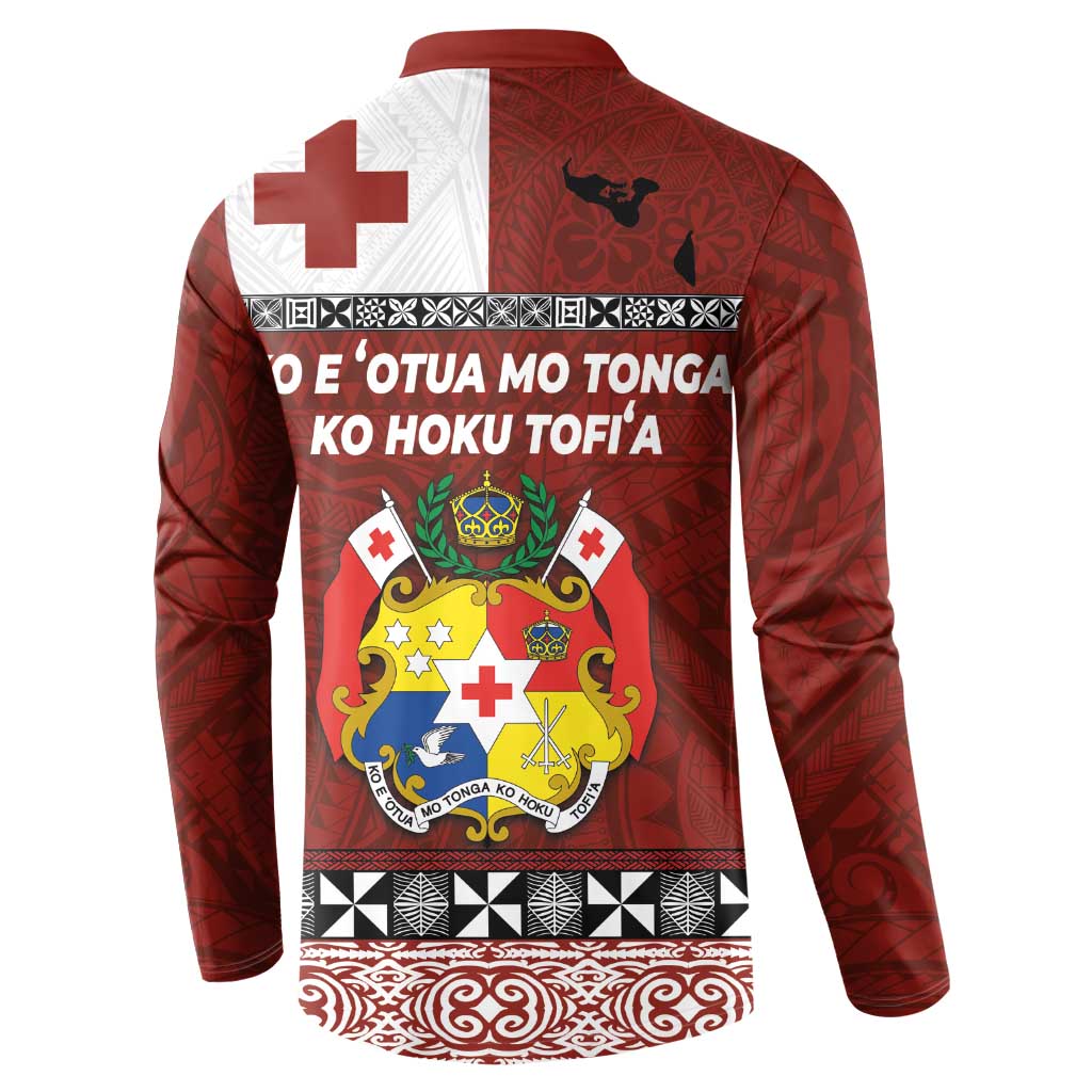 Tongan Culture Button Sweatshirt Ngatu Art Tattoo and Emblem of Tonga