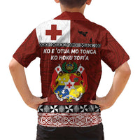 Tongan Culture Family Matching Tank Maxi Dress and Hawaiian Shirt Ngatu Art Tattoo and Emblem of Tonga