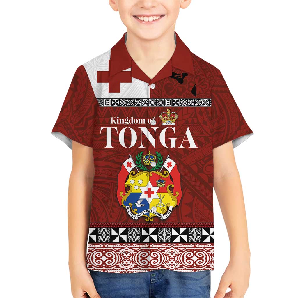 Tongan Culture Family Matching Tank Maxi Dress and Hawaiian Shirt Ngatu Art Tattoo and Emblem of Tonga