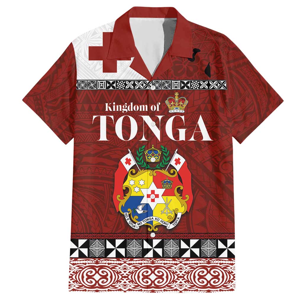 Tongan Culture Hawaiian Shirt Ngatu Art Tattoo and Emblem of Tonga