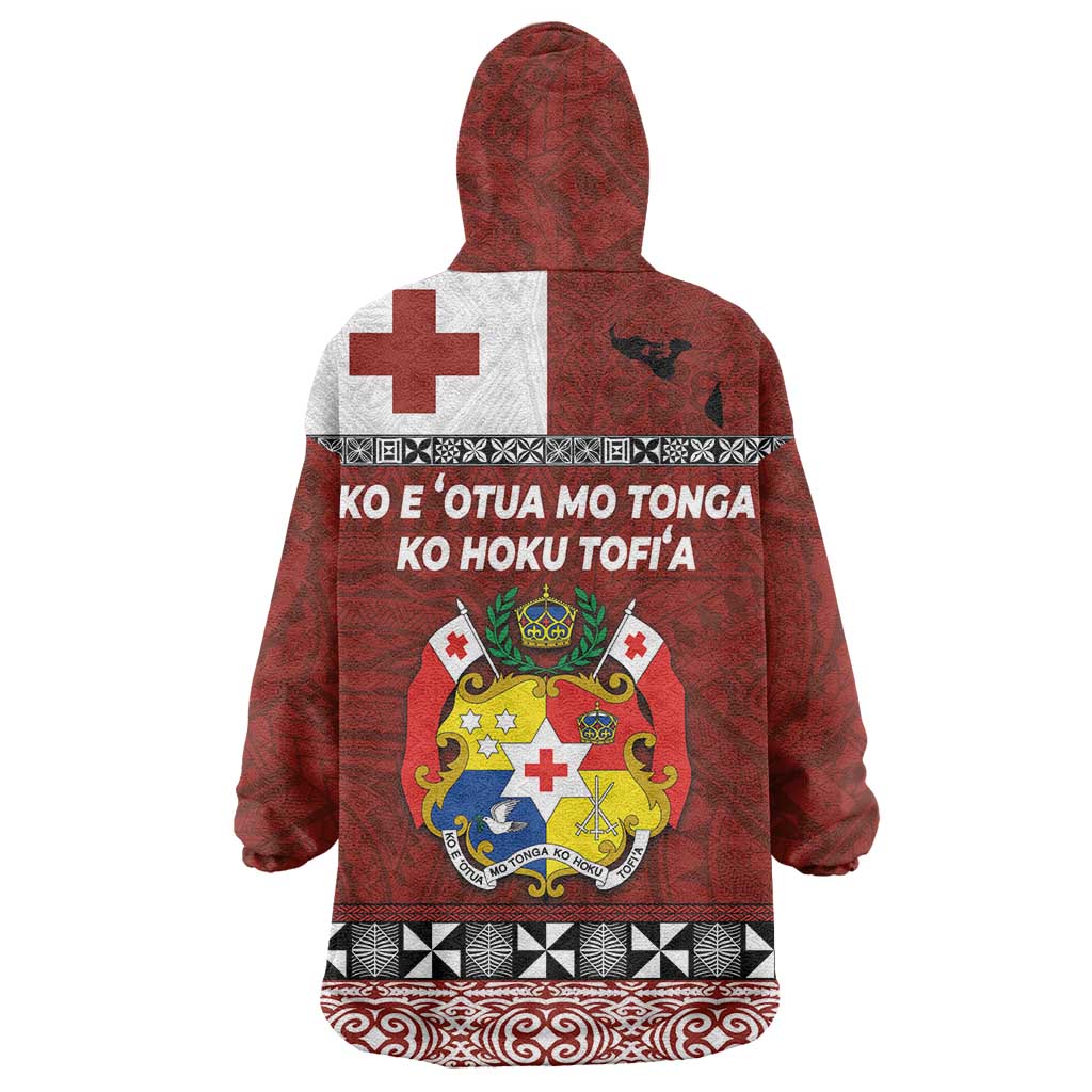 Tongan Culture Wearable Blanket Hoodie Ngatu Art Tattoo and Emblem of Tonga LT03 - Polynesian Pride
