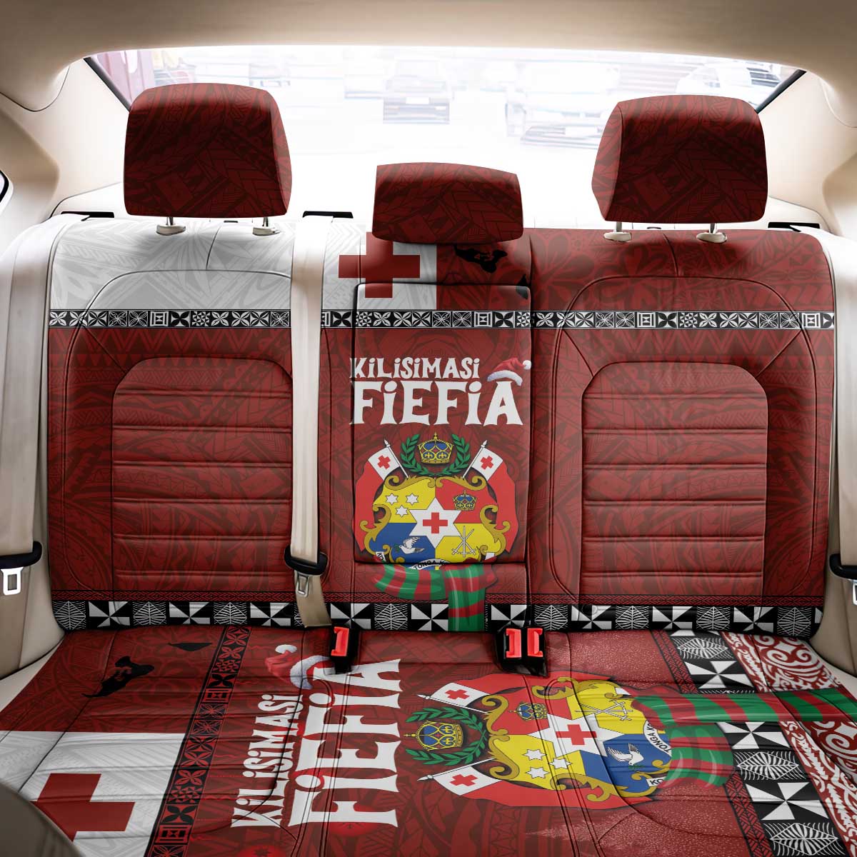 Tongan Christmas Back Car Seat Cover Kilisimasi Fiefia with Ngatu Art Tattoo