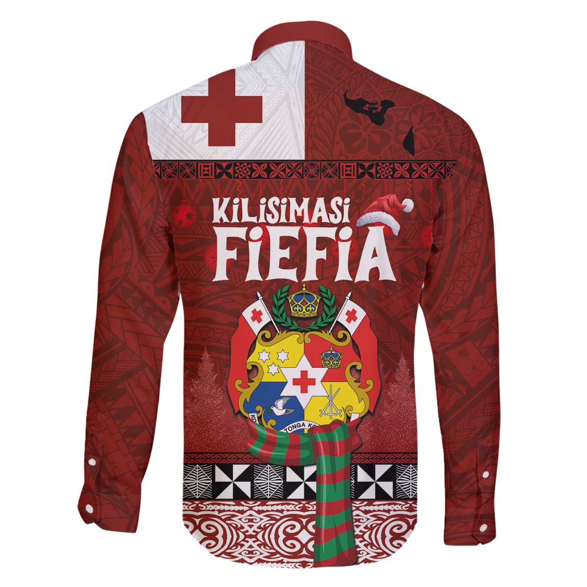 Tongan Christmas Family Matching Off The Shoulder Long Sleeve Dress and Hawaiian Shirt Kilisimasi Fiefia with Ngatu Art Tattoo