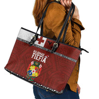 Tongan Christmas Leather Tote Bag Kilisimasi Fiefia with Ngatu Art Tattoo