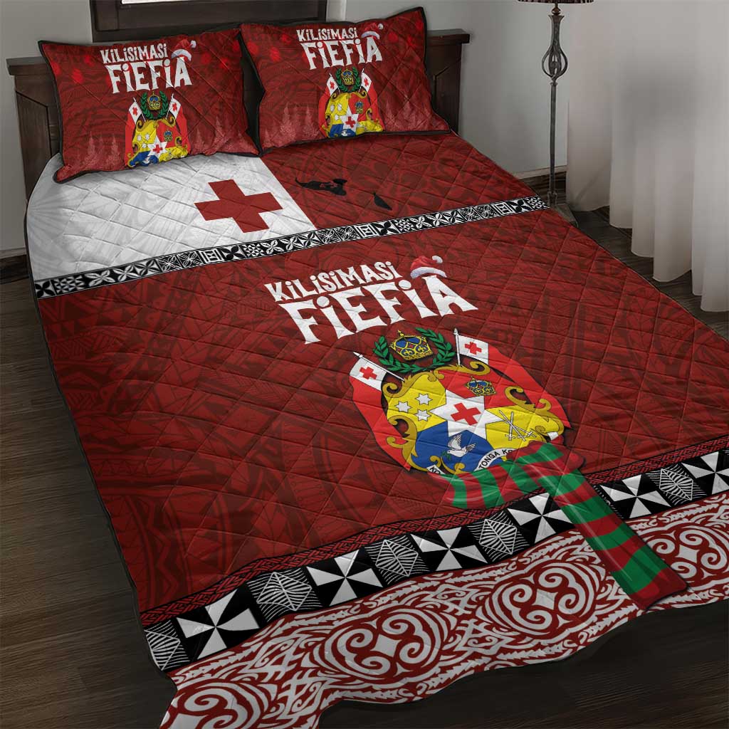 Tongan Christmas Quilt Bed Set Kilisimasi Fiefia with Ngatu Art Tattoo