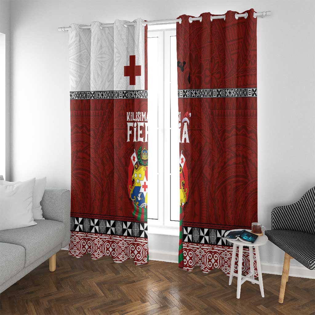 Tongan Christmas Window Curtain Kilisimasi Fiefia with Ngatu Art Tattoo
