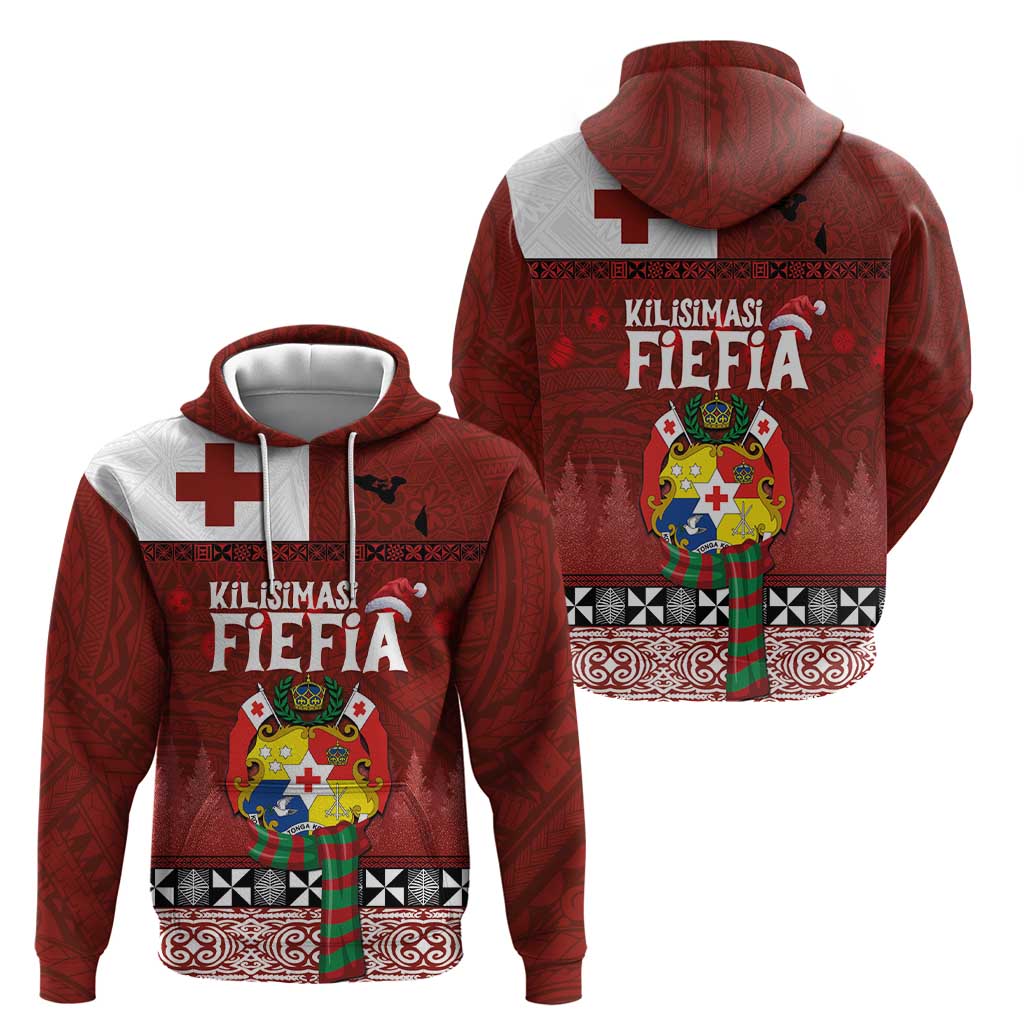 Tongan Christmas Zip Hoodie Kilisimasi Fiefia with Ngatu Art Tattoo