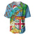 Fijians Iguana Tagimoucia Christmas Baseball Jersey Christmas Palm Tree and Hibiscus