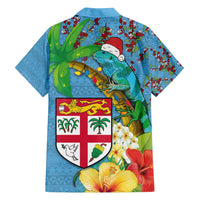 Fijians Iguana Tagimoucia Christmas Family Matching Long Sleeve Bodycon Dress and Hawaiian Shirt Christmas Palm Tree and Hibiscus