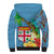 Fijians Iguana Tagimoucia Christmas Sherpa Hoodie Christmas Palm Tree and Hibiscus